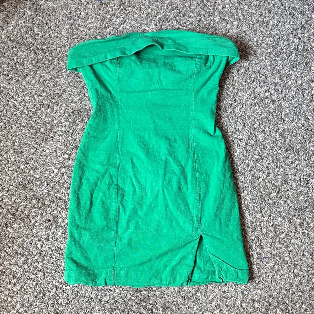 Elegant Strapless Green Dress